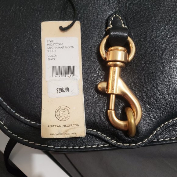 Rebecca Minkoff: Megan Half Moon Crossbody in Black - Picture 8 of 8